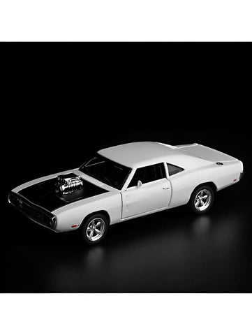 White - 1970 Dodge Charger Diecast Car Metal Model – Fast & Furious 7 Edition - Scale 1:32 - TV4893.