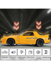 Yellow - Mazda RX-7 Elite Metal Diecast Car - Scale 1:32 - Alloy Edition