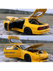 Yellow - Mazda RX-7 Elite Metal Diecast Car - Scale 1:32 - Alloy Edition