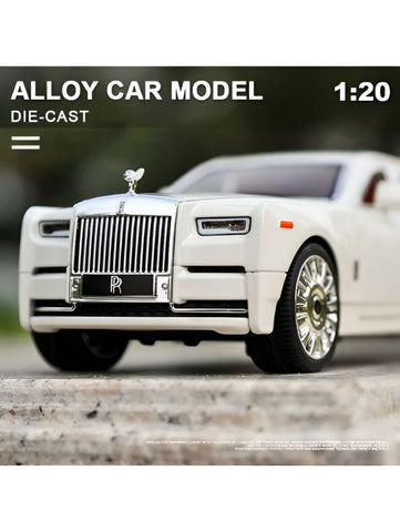 White - Rolls Royce Phantom – Diecast Alloy Vintage Car | Metal Pull-Back Toy & Collectible Gift - Scale 1:20 - TV4914