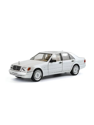 White - Mercedes-Benz W140 S320 – Retro Classic Pull-Back Toy Car for Kids & Adults Scale 1:24 - TV4891.