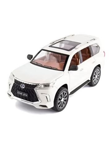 White - Lexus LX 600 - Alloy Car Model | Pullback Diecast with Sound & Light | Perfect Gift for Kids & Car Enthusiasts - Scale - 1:18 - MD1786