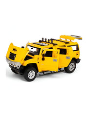Yellow - Hummer H2 Diecast Car – Premium Metal Collectible Model with Light & Sound | Die-Cast Toy Vehicle for Kids & Collectors - Scale 1:24 - MD1442.