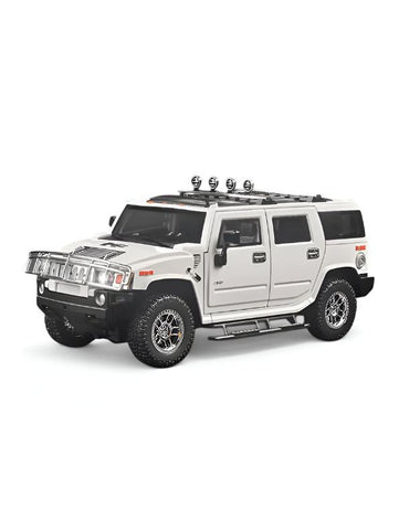 White - Hummer H2 Diecast Car – Premium Metal Collectible Model with Light & Sound | Die-Cast Toy Vehicle for Kids & Collectors - Scale 1:24 - MD1442.