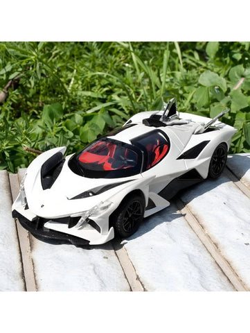 White - Apollo EVO - Pull Back Function with Realistic Sound & Bright LED Lights | Perfect Diecast Car for Kids & Collectors - Scale 1:24 - NX13494.