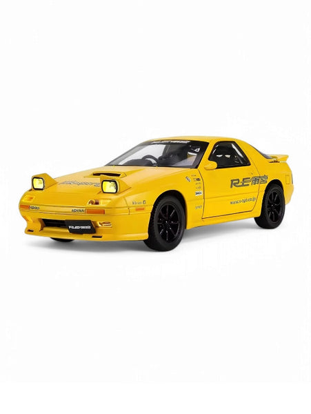 Yellow - Mazda RX-7 Elite Metal Diecast Car - Scale 1:32 - Alloy Edition