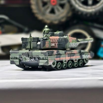 Army Tank with 360°Rotating Turret, Auto Demo, Sound & Smoke & Light, Military Vehicle remote control